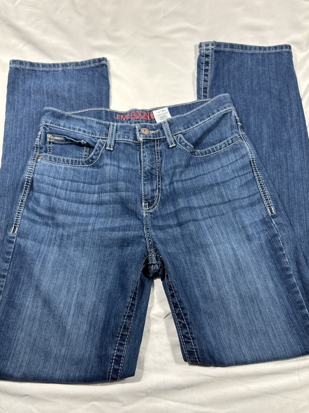 Cinch Emerson Relaxed Straight Jeans 7x29 Blue Denim Cotton Dark Wash